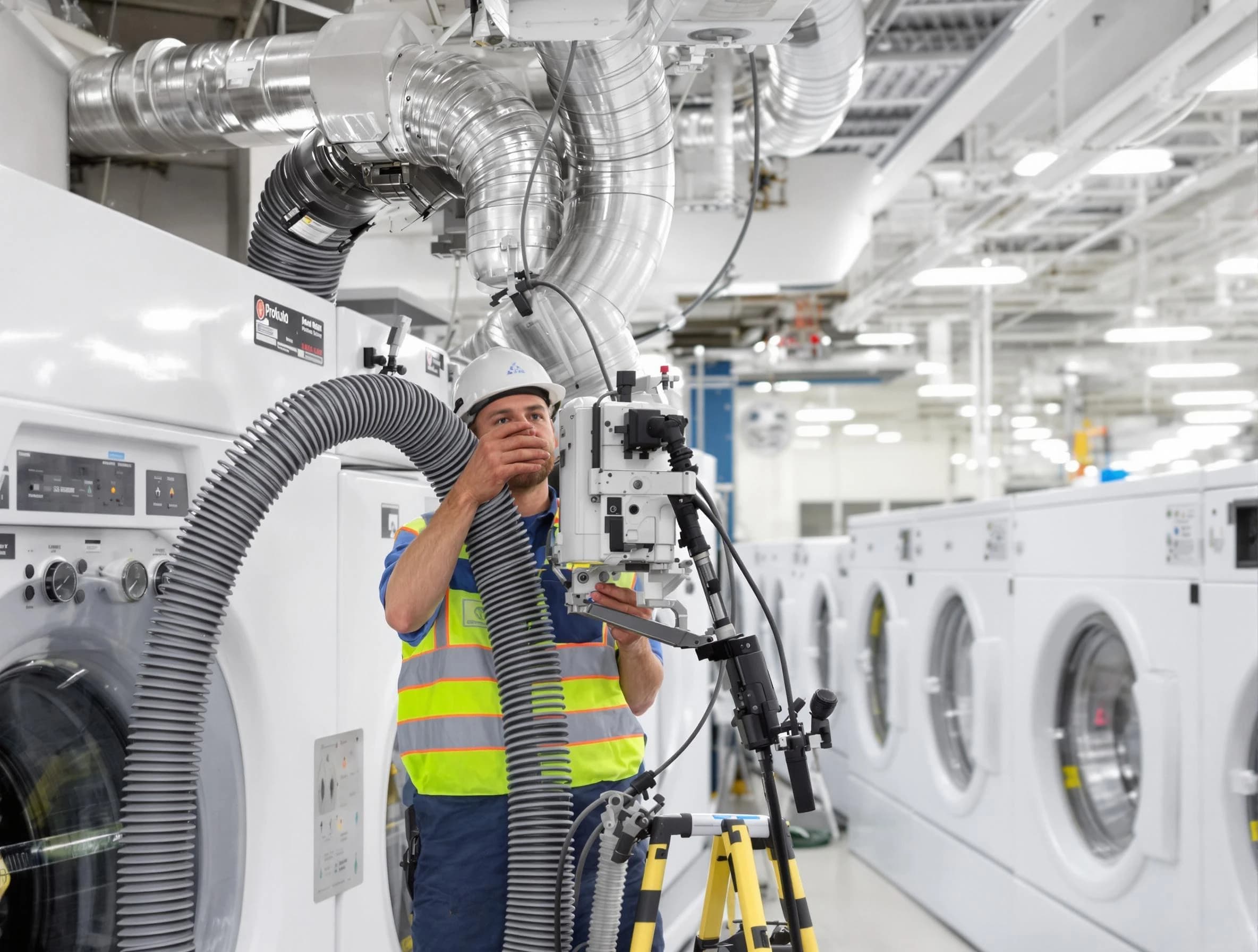 El Cerro Mission Dryer Vent Cleaning team performing commercial-grade dryer vent cleaning at a business facility in El Cerro Mission