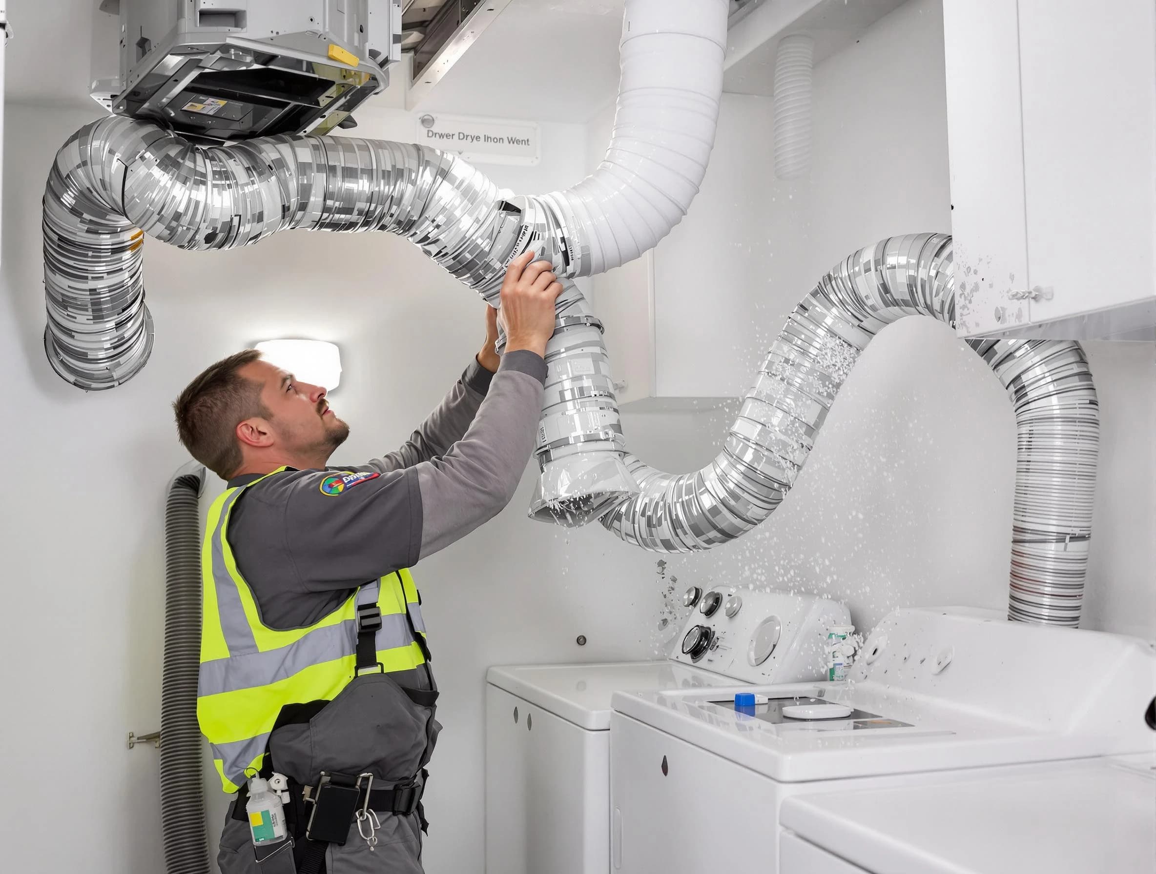 El Cerro Mission Dryer Vent Cleaning technician performing detailed dryer exhaust vent cleaning at a home in El Cerro Mission