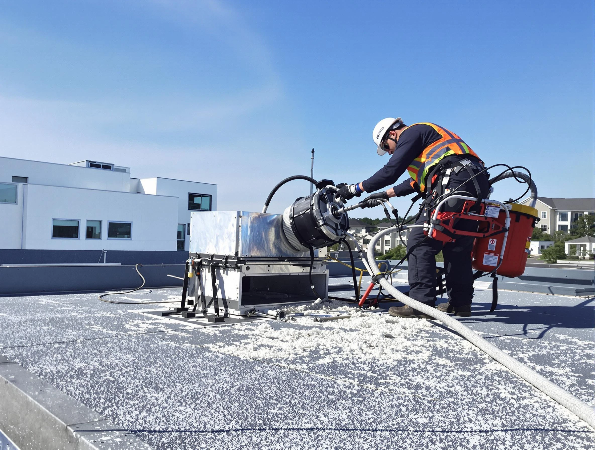 Cleaning Dryer Vent On Roof in El Cerro Mission